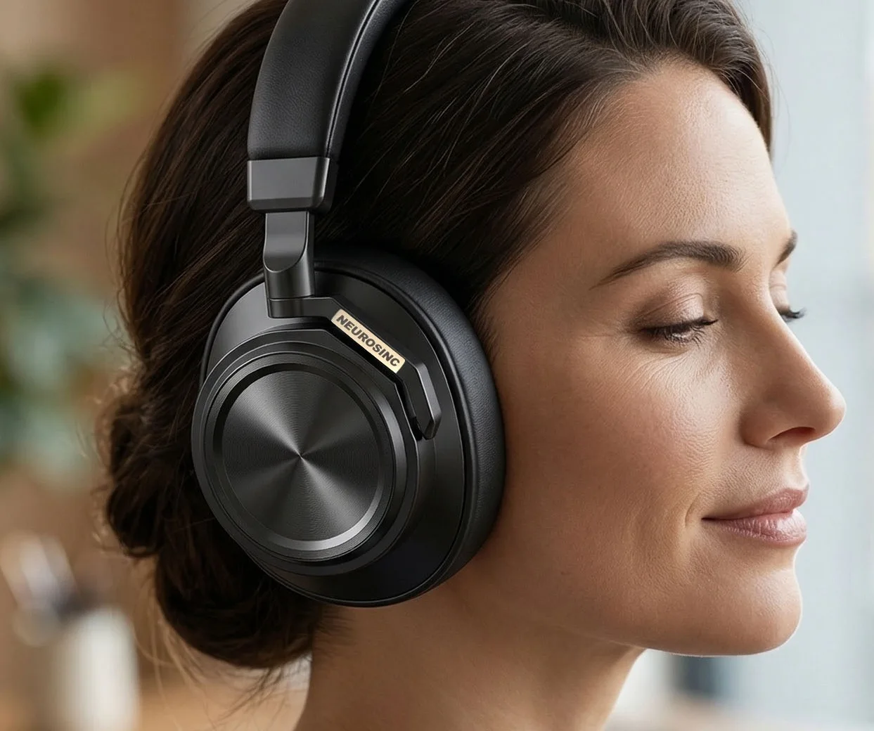 Usuario experimentando relajación con NeuroSinc